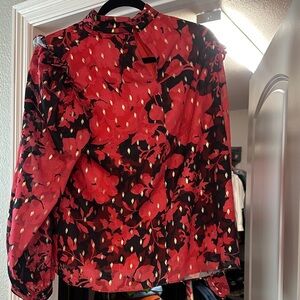 Pinch Red and Black Floral Blouse